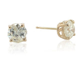 14k Yellow Gold Pair of Genuine Diamond Stud Earrings 1.5 Carats Total (#J6733)