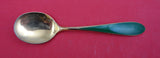 Norwegian Sterling Ice Cream Spoon dark green enamel by N.M. Thune-Oslow 5 1/2"