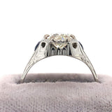 Men's 1.80ct Diamond GIA 18k White Gold Ring with Lab-Created Sapphires (#J5768)