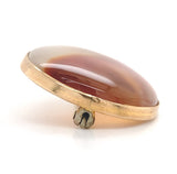 Vintage 10k Yellow Gold Genuine Natural Agate Pin 1 1/4" Jewelry (#J7254)