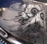 Medallion by Wood and Hughes 900 Coin Silver Coffee Pot Bright Cut 12 in (#7873)