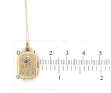 14k Yellow Gold Rectangular Locket with Engraved Floral Design (#J6435)