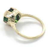 14k Yellow Gold 2.94 Carat Green Genuine Natural Tourmaline Ring 5.25 (#J6925)