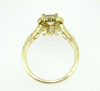 14k Gold Peach Cushion Genuine Natural Morganite and Diamond Ring (#J5056)
