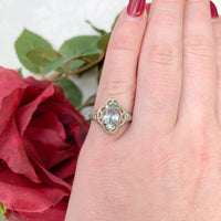 14k White Gold Filigree Ring with 1.69ct Genuine Natural Aquamarine (#J7206)