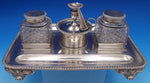 English Victorian Sterling Silver Inkwells Dobson & Sons London 1878 (#4340-2)