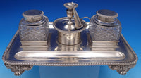 English Victorian Sterling Silver Inkwells Dobson & Sons London 1878 (#4340-2)