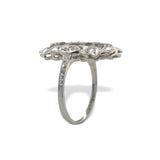 18k White Gold 3/4ct TW Genuine Natural Diamond Filigree Ring Size 6.5 (#J7167)