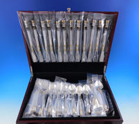 Aegean Weave Gold by Wallace Sterling Silver Flatware Set 12 Service 72 pcs New