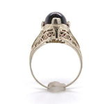 14k Gold Filigree Ring with 7.70 Carat Cabochon Genuine Natural Garnet (#J6459)