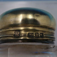 English Victorian Sterling Silver & Glass Dresser Jar Round London 1896 (#6631)