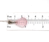 Art Deco Inspired 14k White Gold Genuine Natural Rose Quartz Pendant (#J5700)