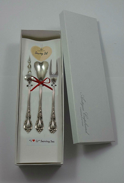 Eloquence by Lunt Sterling Silver "I Love You" Serving Set 3pc Custom Made Gift