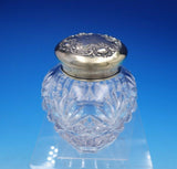 Howard Sterling Silver and Glass Dresser Jar 3 3/4" Tall Floral #2 (#4334)
