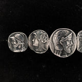 Frank Whiting Figural Sterling Silver Five Medallion Scarf Pin 2 7/8" (#J5575)