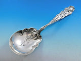 Raphael by Alvin Sterling Silver Berry Serving Spoon Monogram "D" in Bowl 9"