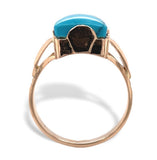 14k Yellow Gold 5.51 Carat Sleeping Beauty Genuine Natural Turquoise Ring #J7491