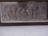 Dutch Wooden Box / Trophy with Hinged Lid Figural Scenic Panel (#4258)