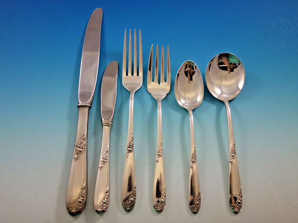Sweetheart Rose by Lunt Sterling Silver Flatware Set for 8 Service 55 pieces