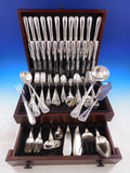 Tetard Freres Shell & Bead 950 Silver Flatware Set Service French 128 pcs Dinner