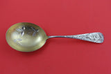 Number 8 By Knowles Sterling Silver Berry Spoon hammered & brite-cut GW 8 3/4"