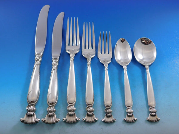 Romance of the Sea Wallace Sterling Silver Flatware Set Shell Motif Dinner 85 Pc