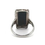14k Gold Art Deco Filigree Genuine Natural Bloodstone Ring with Scallop (#J5786)