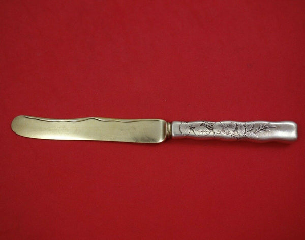 Lap Over Edge Acid Etched by Tiffany Sterling Silver Breakfast Knife GW w/ Pansy