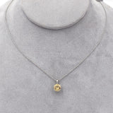 Platinum 1.98 Carat Precious Genuine Natural Topaz Pendant with Chain (#J6967)