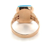 10k Rose Gold Victorian Kingman Genuine Natural Turquoise Ring Size 6.5 (#J6564)