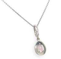 14k White Gold Pear Shaped Pink .58ct Genuine Natural Morganite Pendant (#J6470)