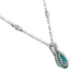 14k Gold Genuine Natural Brazilian Paraiba Tourmaline and Diamond Pendant #J6912