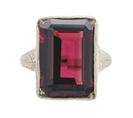 14k Gold Hand Engraved Ring w/8.35 Carat Genuine Natural Rhodolite Garnet #J6556