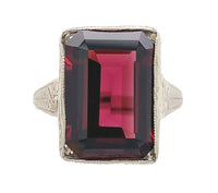 14k Gold Hand Engraved Ring w/8.35 Carat Genuine Natural Rhodolite Garnet #J6556