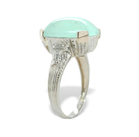20k White Gold 4.05 Carat Genuine Natural Aquaprase Ring Size 4.5 (#J7214)