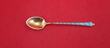 Egon Lauridsen Danish Sterling Demitasse Spoon vermeil light blue enamel 3 5/8"