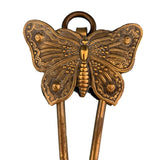 Victorian Brass Skirt Lifter with Large Butterfly on Both Sides 5 1/2" (#J1341)
