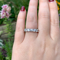 18k White Gold 4.38 Carat TW Genuine Natural Diamond Eternity Band Ring (#J6911)