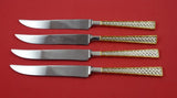 Golden Tradewinds by International Sterling Steak Knife Set Texas Sized Custom