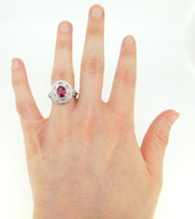 14k White Gold 1.57ct Ruby Ring GIA Burmese Pigeon Blood Jewelry (#J4500)