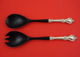 Delacourt by Lunt Sterling Silver Salad Serving Set 2pc HH with Ebony 11"
