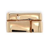 14k Yellow Gold Men's Modern Designer Ring with Brick Design Size 8.25 (#J7303)