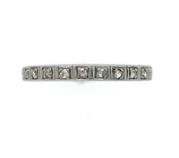 18k White Gold Hand Engraved Diamond Wedding Band Ring Jewelry Size 5.5 (#J5880)