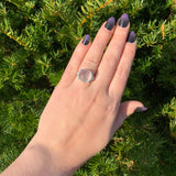 18k White Gold Large 8.68 Carat Genuine Natural Moonstone Diamond Ring (#J7008)