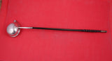 English Georgian Sterling Hot Toddy Ladle w/spout twisted wood handle 15 7/8"