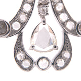 18k Gold Rose Cut 1 Carat Genuine Natural Diamond Dangle Drop Earrings (#J6263)