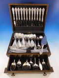 Rose Point by Wallace Sterling Silver Dinner Size Flatware Set 12 Service 93 Pcs