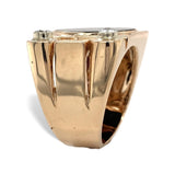 14k Yellow Gold Men's Modern Genuine Natural Black Onyx Diamond Ring (#J7306)