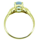 14k Yellow Gold Oval Genuine Natural Chalcedony Ring with Diamonds (#J2644)