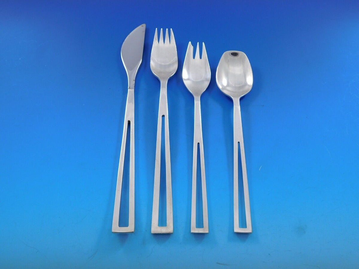 Avanti by Celsa Mexico Sterling Silver Flatware Set 8 Service Modern 5 ...